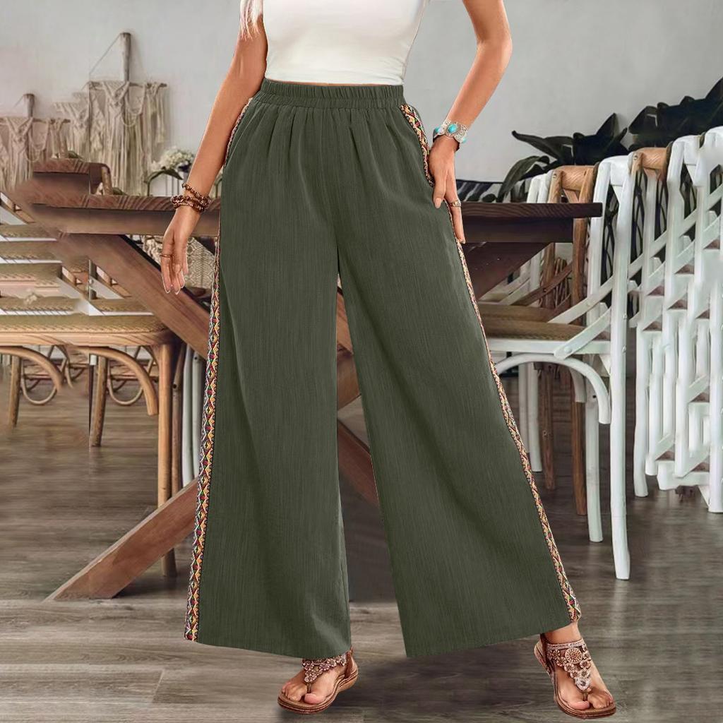 Womens Pants Casual Drawstring Elastic Waist Pants Comfy Straight Yoga Loose Trousers