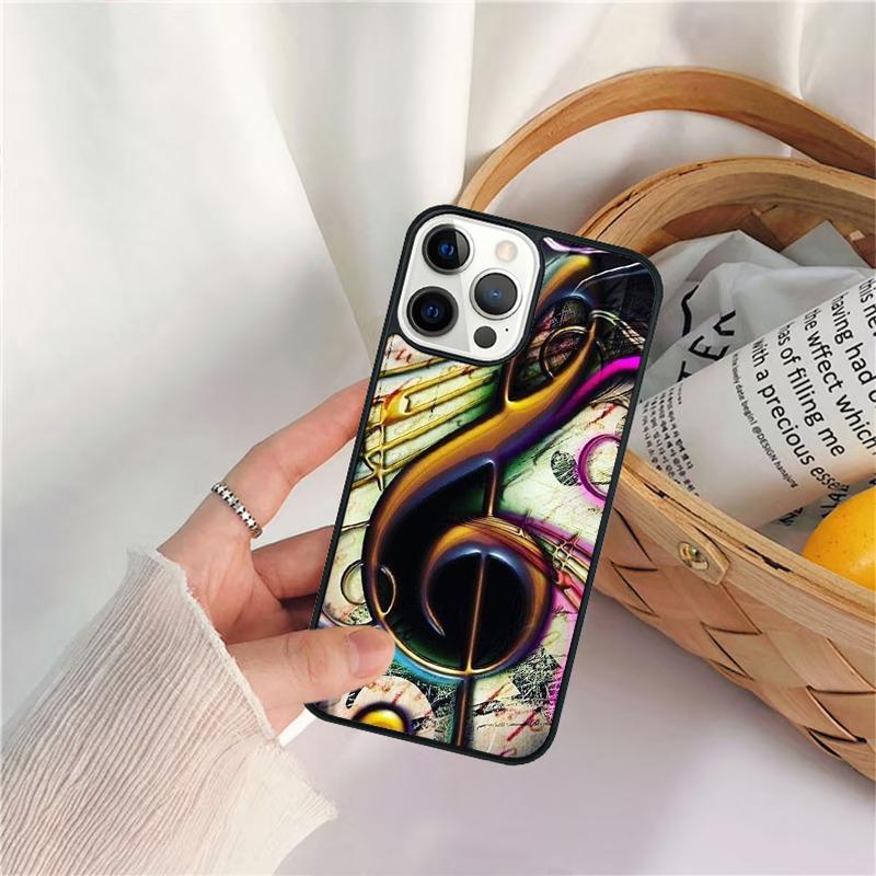 Treble Clef Music Note Phone Case For iPhone 17 Air 16 15 14 11 12 13 Pro  MAX Plus coque Cover Shell