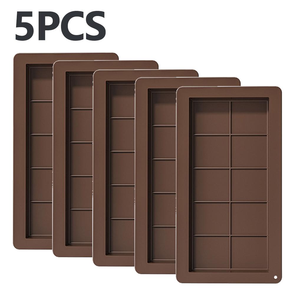 10 Grids Silicone Molding Chocolate Bar Mold Non-Stick Reusable Kitchen Deep Chocolate Mold Multipurpose Large Candy Molds