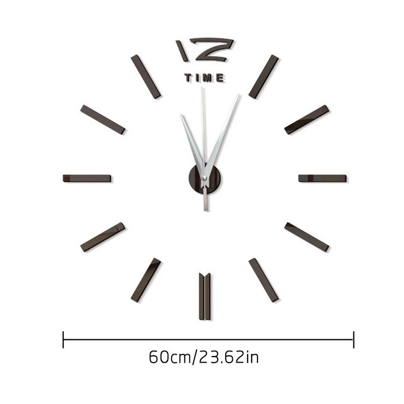 Wall Sticker Clock DIY Wall Clock For Home Office Adhesive Diameter 60cm Mini DIY Sticker Wall Clock Kit for Home Office Decor