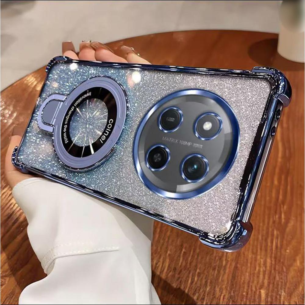 Glitter Shockproof Phone Case For Honor Magic 7 Lite X9C X9A X9B X6A X6B X8B X8C X7A Magnetic Bracket Holder Bumper Soft Cover