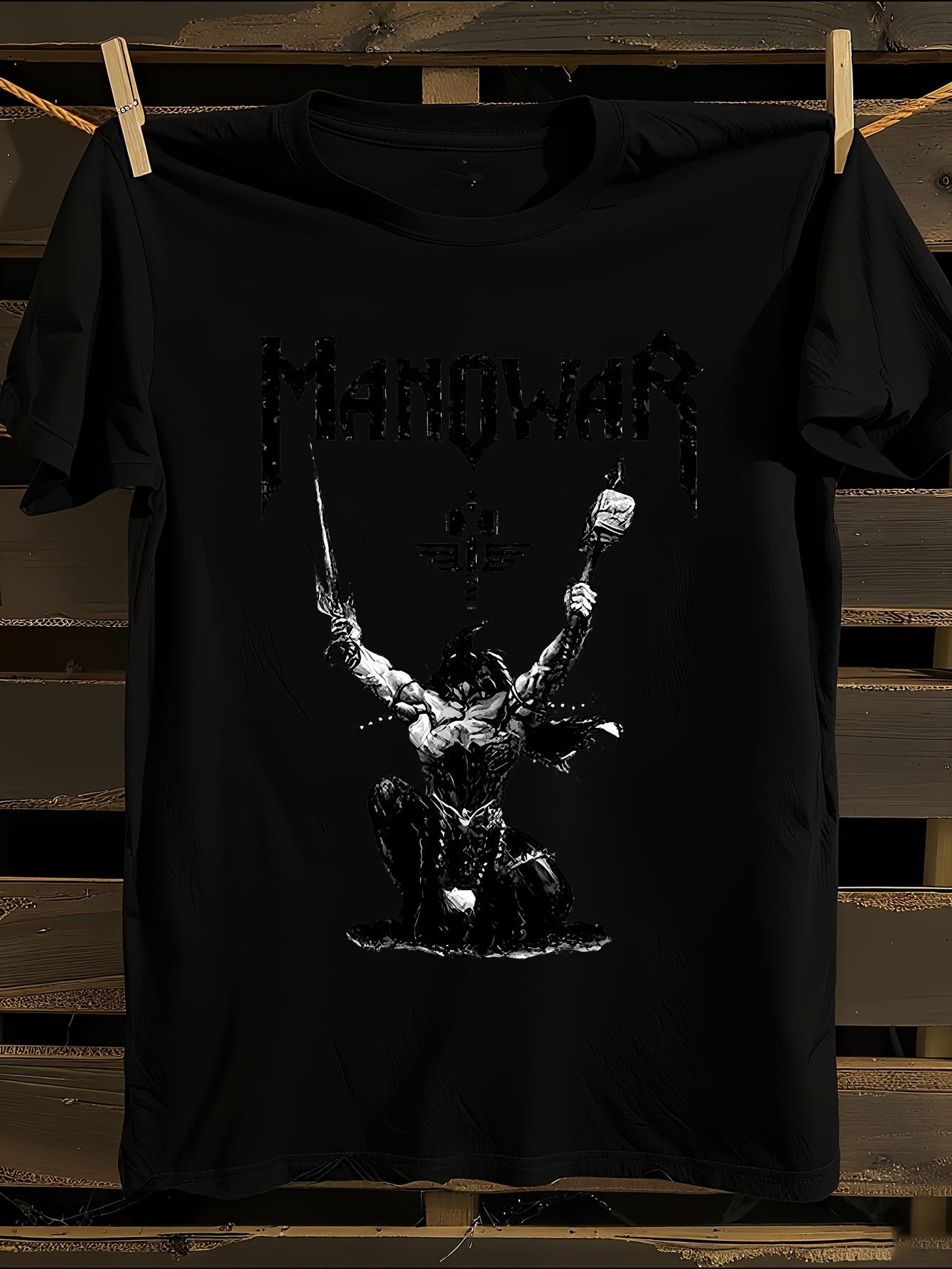 Manowar Graphic 100% All-Season Crew Neck T-shirt XXXL