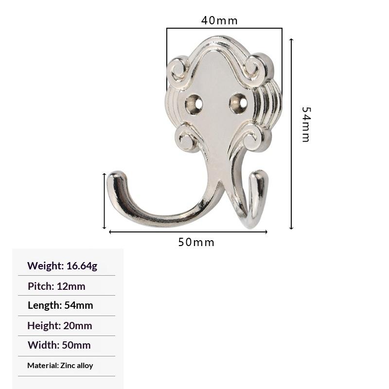 1Pcs Antique Double Head Coat Hat Bag Hanger Zinc Alloy Double Prong Hooks With Screws Portable Multifunctional Wall Hanging