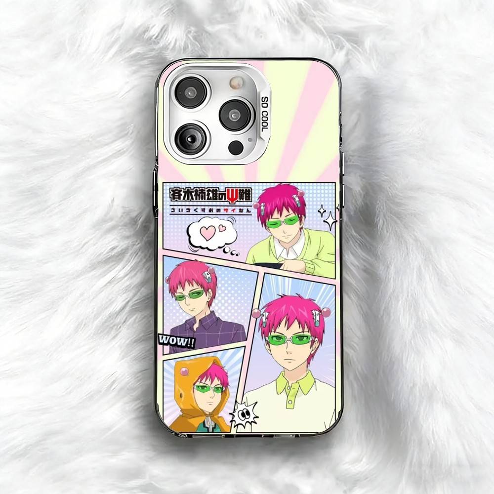 Anime Boy S-Saiki Kusuo Phone Case For iPhone 16 17 15 14 12 13 Pro Max Black Color Shockproof Cover