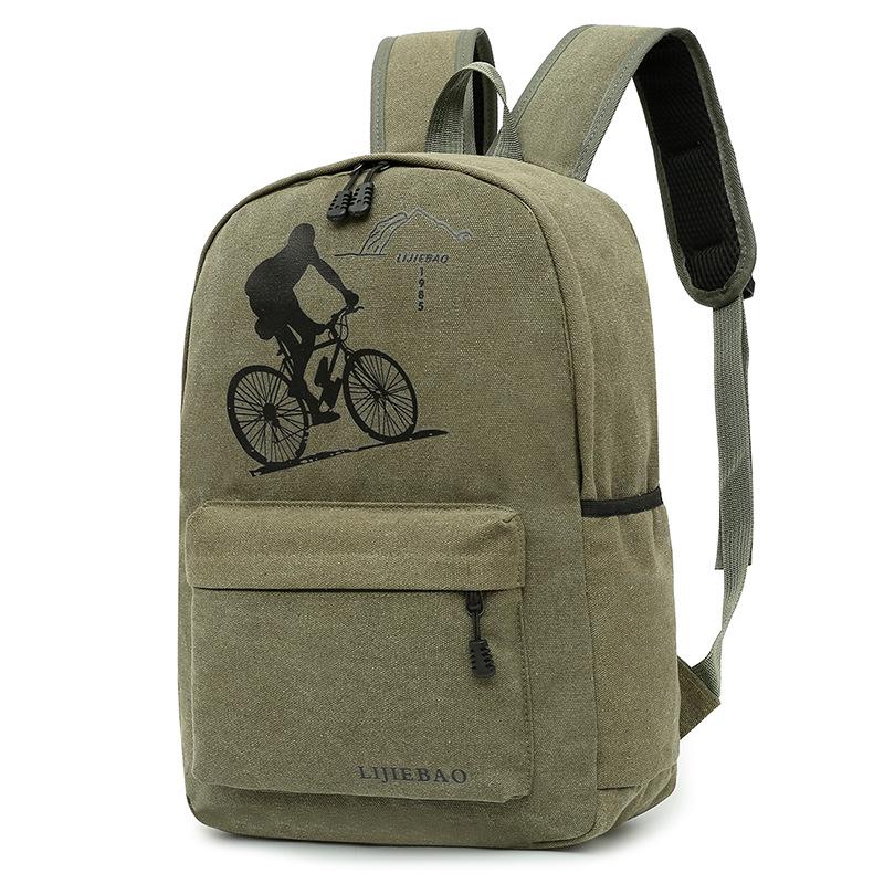 Fashion Canvas Backpack Men And Women Middle School Bag Fashion Sports Fitness Bag Travel Small Backpack Retro