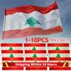 1-10 st Dekorativ flagga Libanon Världsländer Flagga Polyester Republiken Libanon Flagga Inomhus Utomhus 90x150cm Hängande Flagga