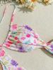 2024 European & American Floral Backless Sexy Two-Piece Bikini Swimsuit for Women
