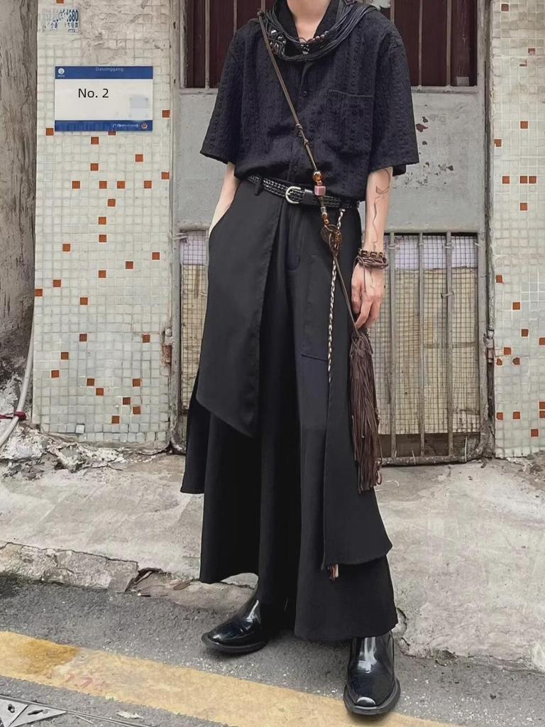 Yamamoto Dark Series Rivet Wide-Leg Harem Pants 2024