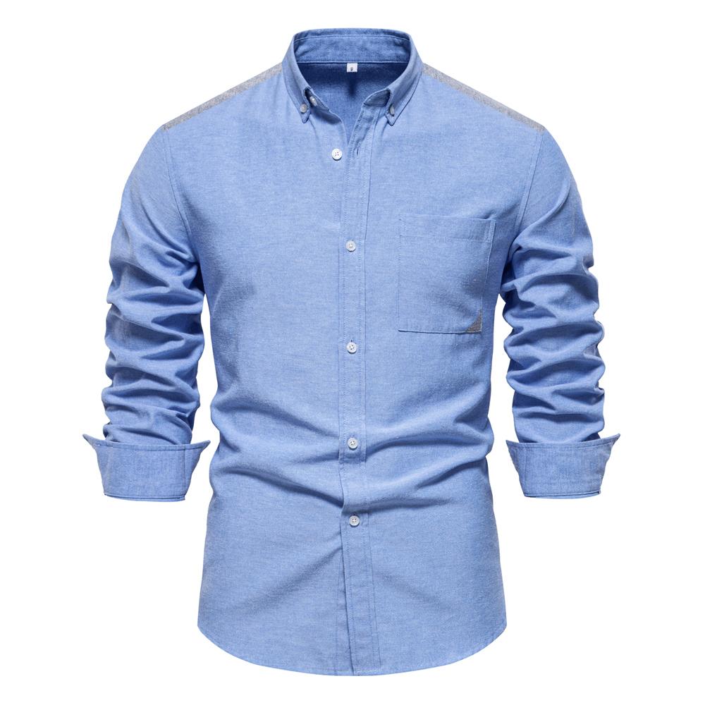 AIOPESON 2024 New Spring Cotton Men's Oxford Shirt Long Sleeve Button Down Social Business Casual Shirts for Men