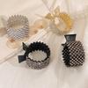 Luxury Fashion Pearl Rhinestone Metal Hair Clip Women Girls Mini High Ponytail Holder Crystal Hair Claws Elegant Party Headdress