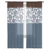 Retro Indigo Pattern Tulle Curtains Balcony Room Fashion Printed Sheer Curtain Living Room Window Modern Decor