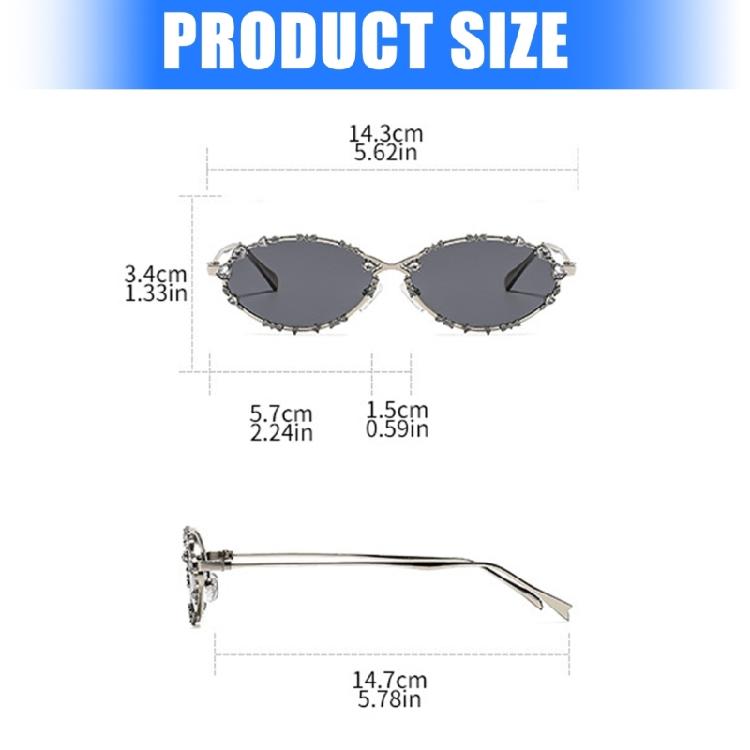 Trendy Elegant Sunglasses Crystal Embellished Metal Frame Polarized Lens Lightweight Design For Birthday Girl