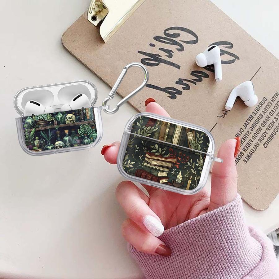 Cartoon Book Pattern Clear Earphone Cases Cover Case For Airpods 1 2 4 Pro Pro2 Pro3 3