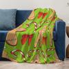 Cozy Christmas Throw Blanket Gingerbread Man Holiday Decor Festive Flannel Soft Warm Bedspread Gift Idea Room Decor
