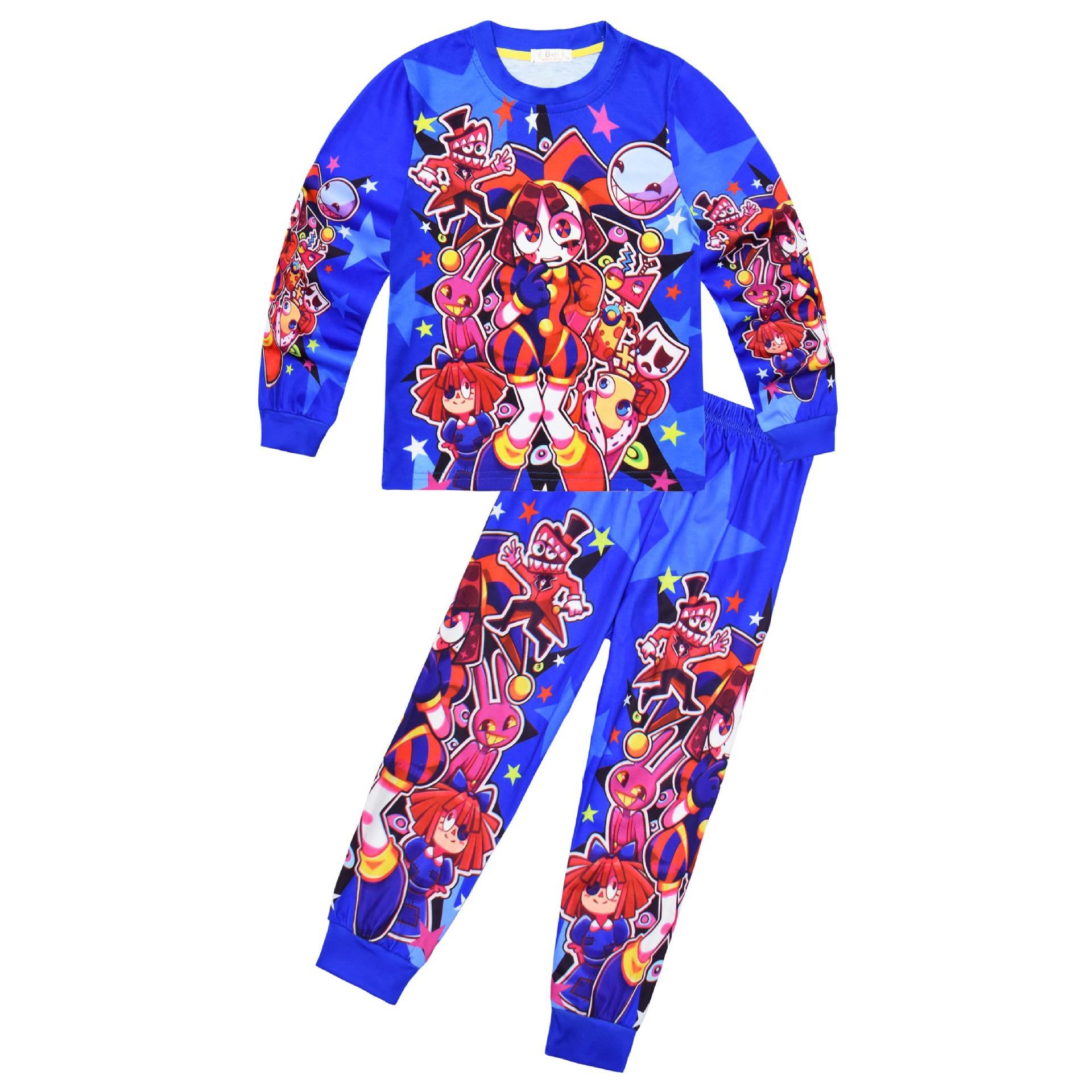 

Long-Sleeved, Cartoon Digital Printed Clothing, Middle-Aged And Older Children S Loungewear Set, Long-Sleeved Two-Piece Set, Sleeping 7845. 110