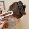 Large Frosted Rectangular Acrylic Hair Claw Clips for Women Minimalist Solid Square Shark Clip Fashionable Hair Clamp F
