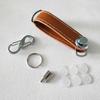 High-Grade Leather Stainless Steel Keychain Car Key Rings Holder Case Small Portable Housekeeper Key Organizer Bag Key Wallet
