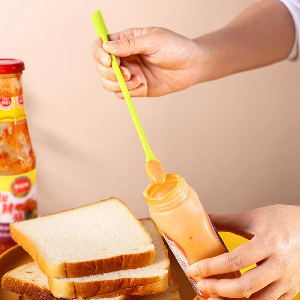 Silikon Welt 3 Stück Schaber Mini Silikon Doppelseitiger Kleiner Spitzen Spachtel Set Marmelade Kosmetikflasche Silikon Schaber Küchenwerkzeug