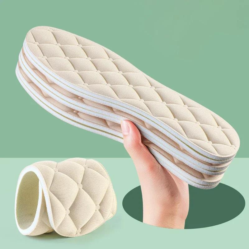 4D Sport Insoles for Shoes Women Men Deodorant Breathable Cushion Running Insoles for Feet Orthopedic Massage Running Care Pads