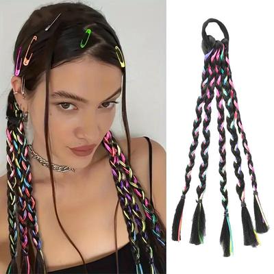 Ladies' Y2K Hip-hop Boxing Braid Ponytail Hand Woven Synthetic Wig Suitable for Everyone's Halloween and Christmas Parties