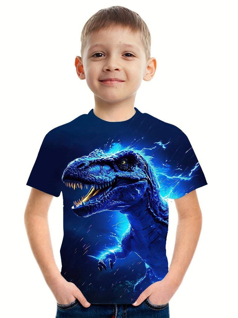 Ubrania Dziecięce Chłopięce Halloween Rekin Dynia Nadruk Chłopięcy T-shirt Krótki Rękaw Kreskówkowy Graficzny T-shirty O-Neck Odzież Dziecięca