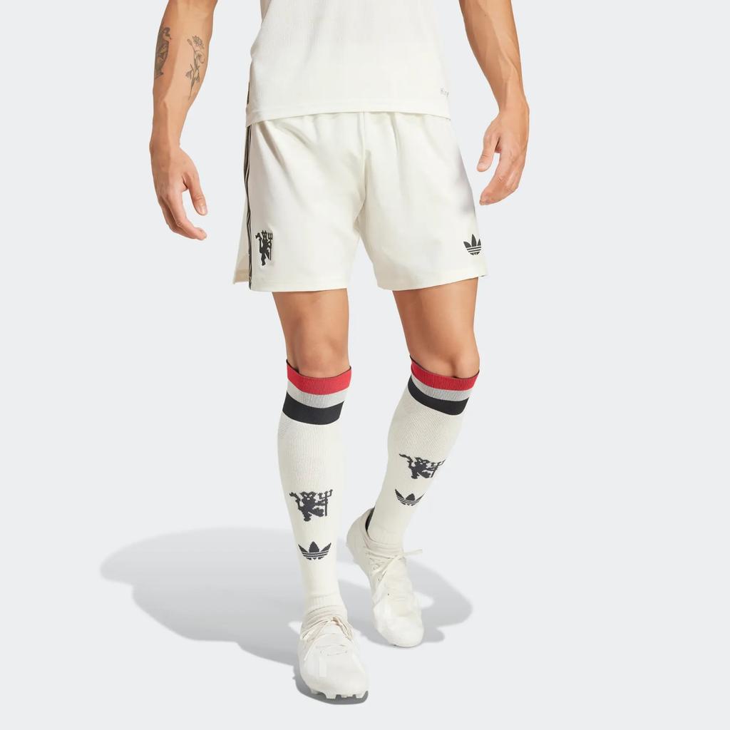 Adidas Manchester United Authentic Third Striped Minimalist Breathable Lightweight 2024-25 Football Pants Men Bottoms IY7816