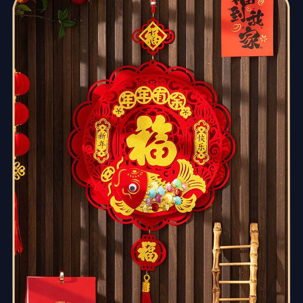 Reusable Lucky Character Door Stickers Creative Spring Festival Door Hanging  Birthday