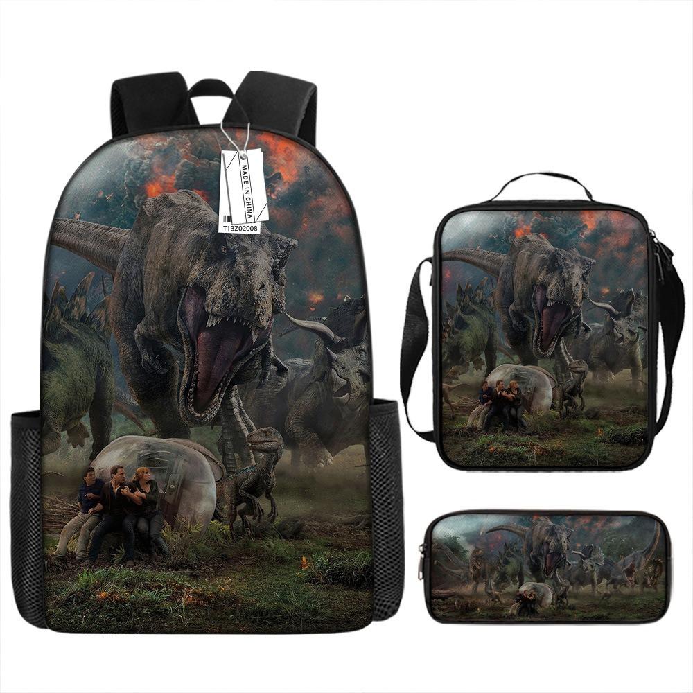 Jurassic Park Trendy Backpack European and American Retro Schoolbag Fourth Grade Bag Dinosaur Backpack