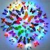 10pcs 3D LED Butterfly Decoration Night Light Sticker Single and Double Wall Light for Garden Backyard Lawn Party Festive Party