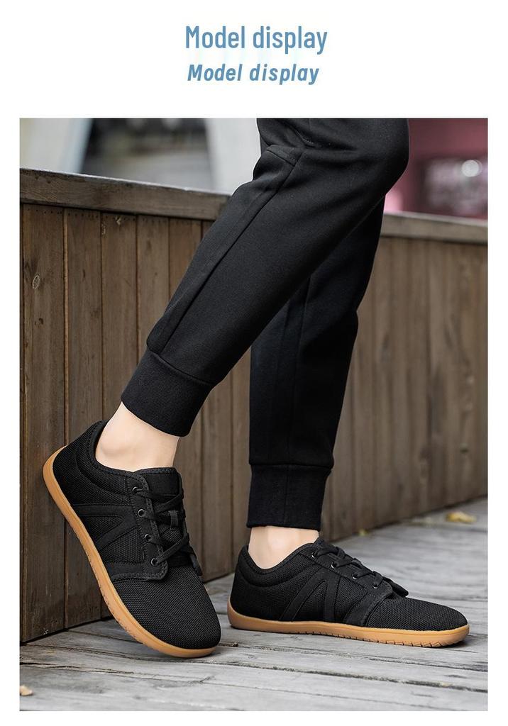 Cross-border Wide Head Barefoot Running Shoes: Soft Sole, Breathable Fly Knit for Couples, Comfortable Jogging Sneakers
