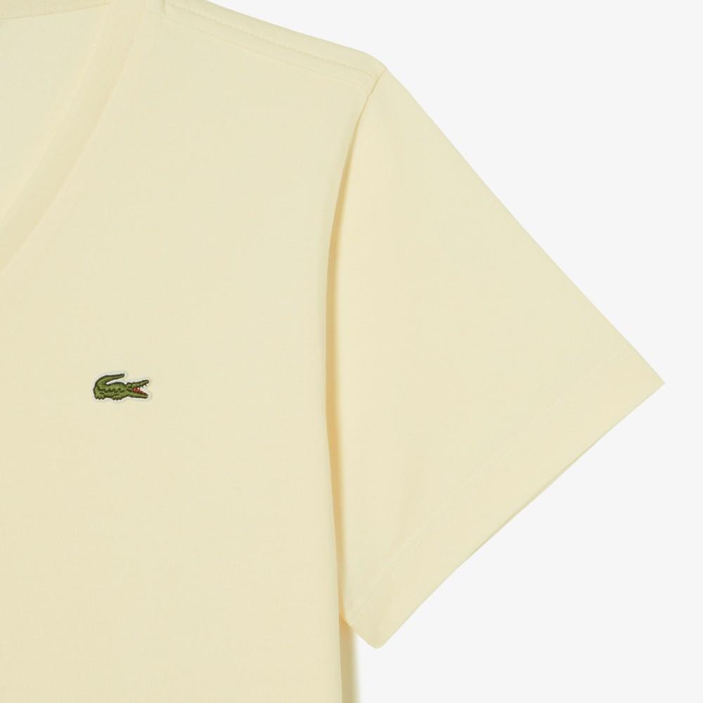 Lacoste Women's Basic V-Neck Short Sleeve T-Shirt TF833E-56GS7G
