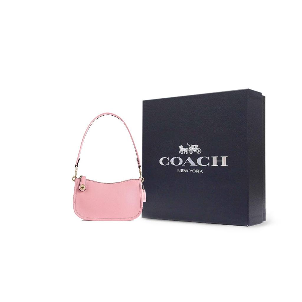 Coach Swinger 20 Zipper Closure Pebble Leather Shoulder Bag Women Shoulder Bag Pink C2643-B4S9M