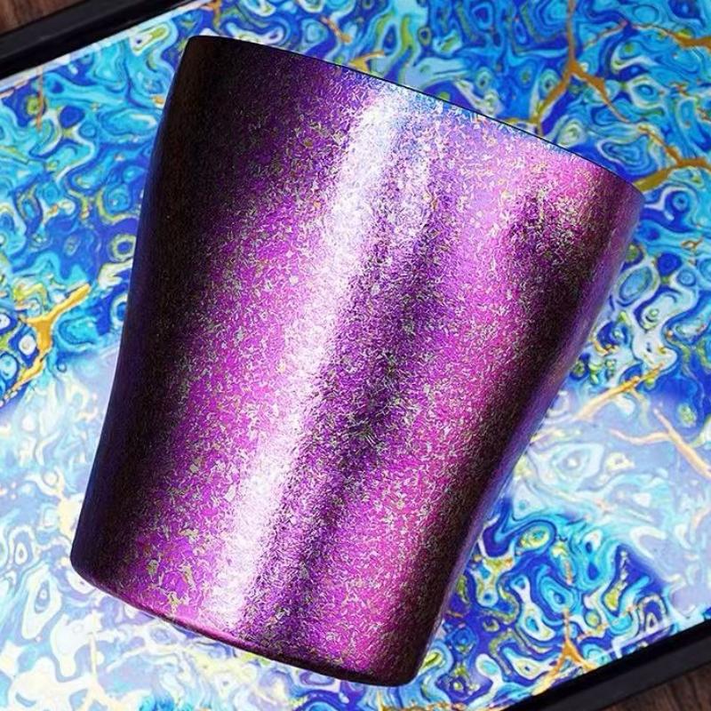 Multicolored Pure Titanium Double-Wall Coffee Mug,Outdoor Camping Water Cups,Creative Gifts Office Tea Mug 200 ml Beer Juice Cup