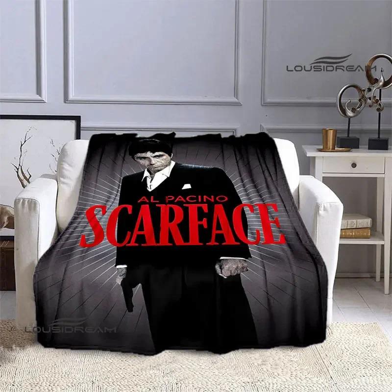 Classic Movie Scarface Blanket Flange Warm Blanket Soft and Comfortable Blanket Home Travel Blanket Bed Linings Birthday Gift
