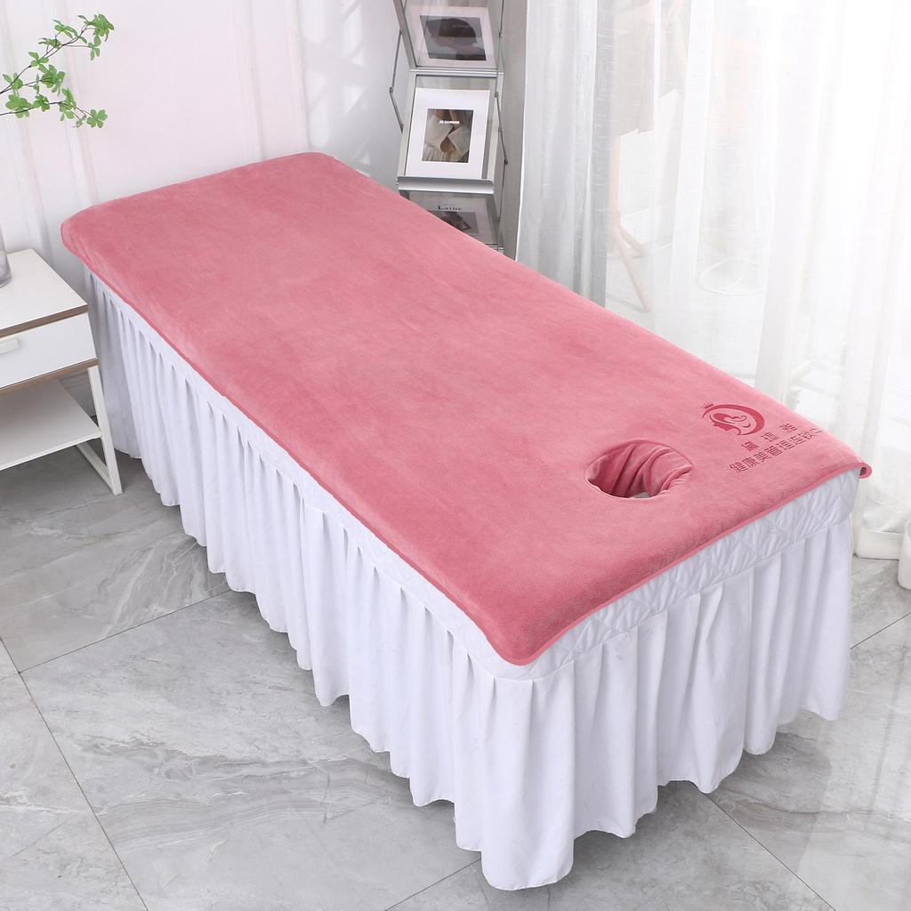 Thick Absorbent Beauty Salon Bath Towel Massage Bed Sheet with Hole, Logo-Ready, 80x190cm
