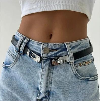 Fivela Elástica Ajustável Cinto Feminino Slim para Cintura Versátil