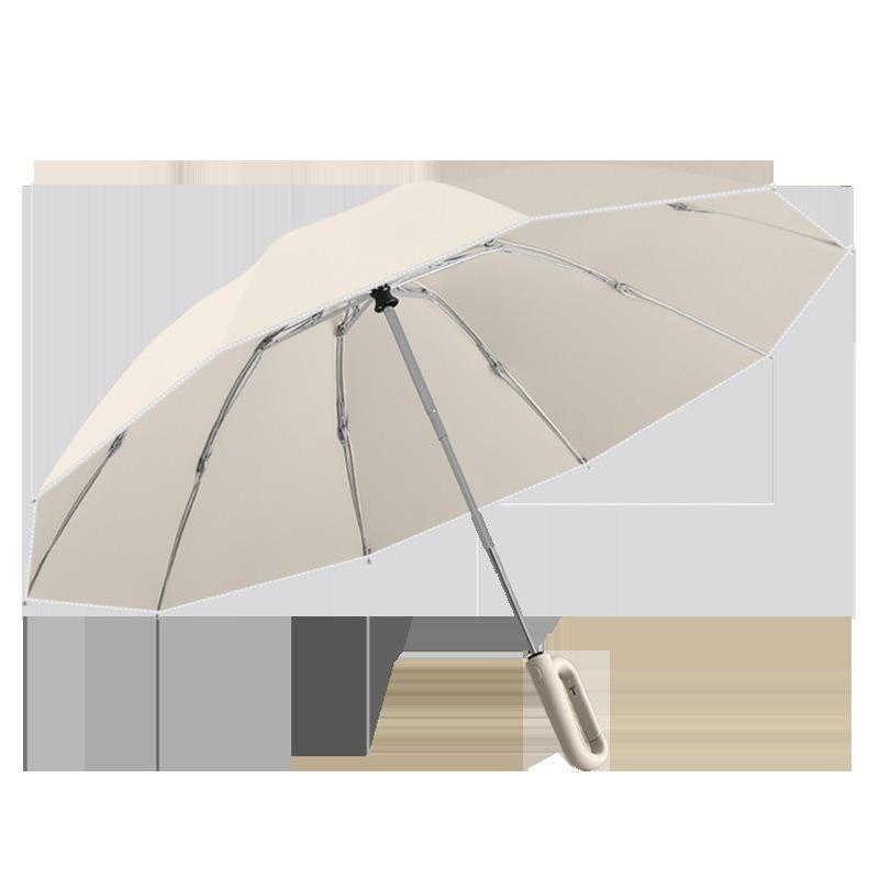 New 10-bone reverse umbrella automatic umbrella ring buckle handle three-fold men's umbrella