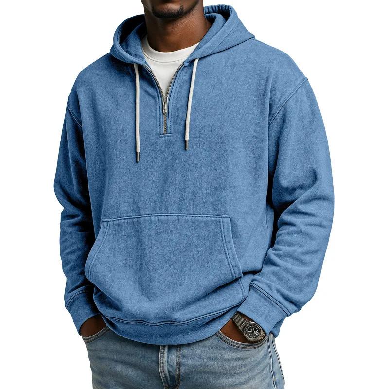 Spring Autumn Men's Print Hooded Hoodies Half Zipper Pull On Motorcycles Hoodie Male Streetwear Sweatshirt Casual Sport Pullover