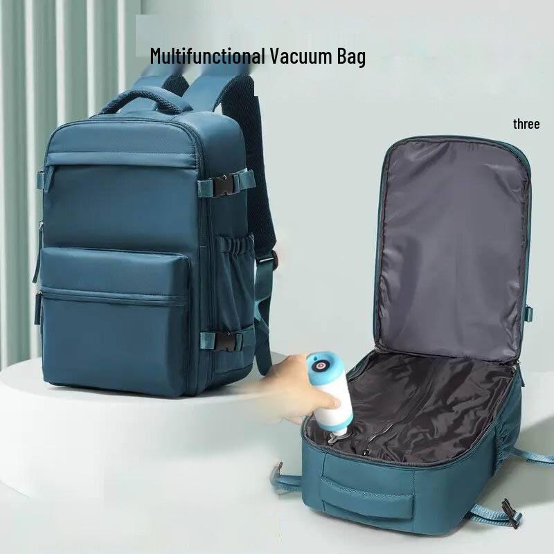 Versatile Unisex Large Capacity Laptop Backpack with Multi-Layer Storage & Compressible Vacuum Bag