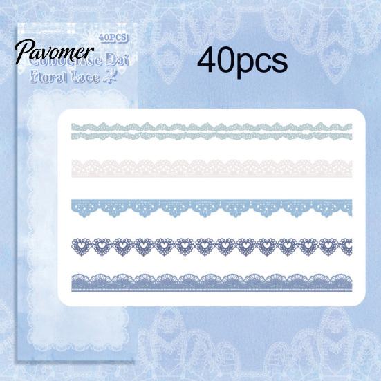 Autocollants Décoratifs Rétro en Dentelle PET pour Scrapbooking, Journal, Carte à Texture Vieillie, Planificateur, Carnet de Notes, Photo, Album,