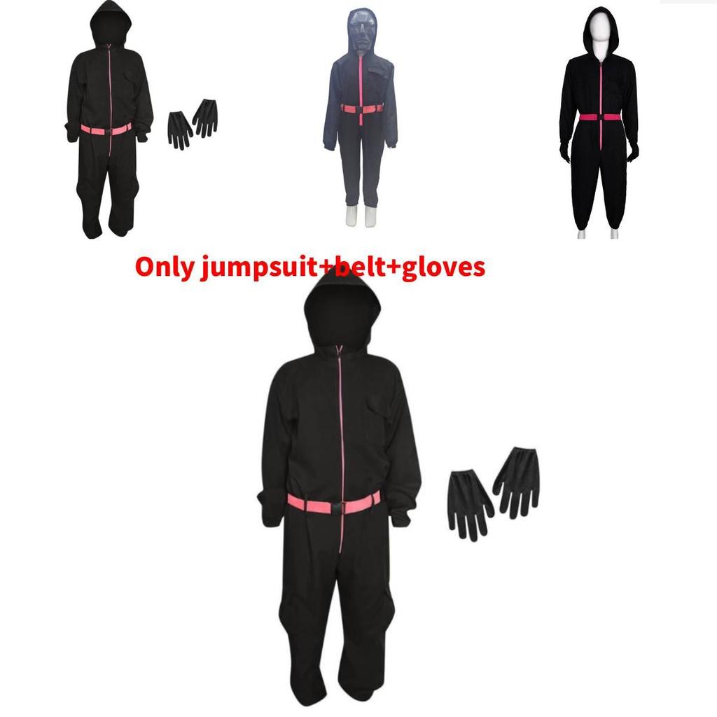 Squid Game Popular Movie Halloween Costume For Kids With Cotton Blend Fabric Cosplay Suit