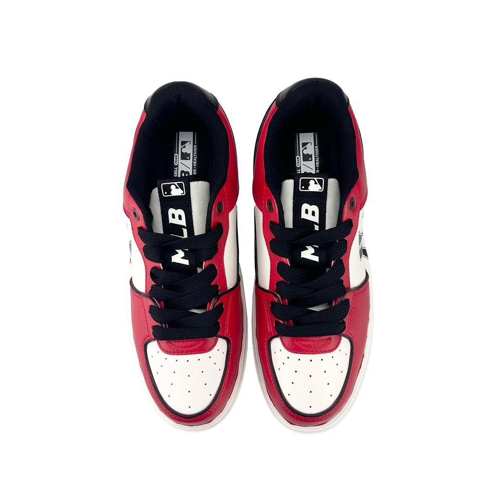MLB Chunky Liner Abrasion Resistant Low Top Skateboard Shoes Unisex Red White 3ASXCA12N-50WHS(Team338-)