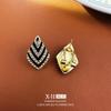 Elegant Gold-Plated Black Zircon Stud Earrings - Niche Design for a Luxurious Fashion Statement
