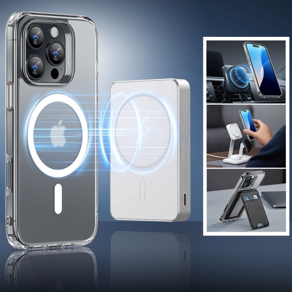Esr Classic Hybrid Halolock Magsafe & Tempered Glass Iphone 16 Pro Max Frosted Clear
