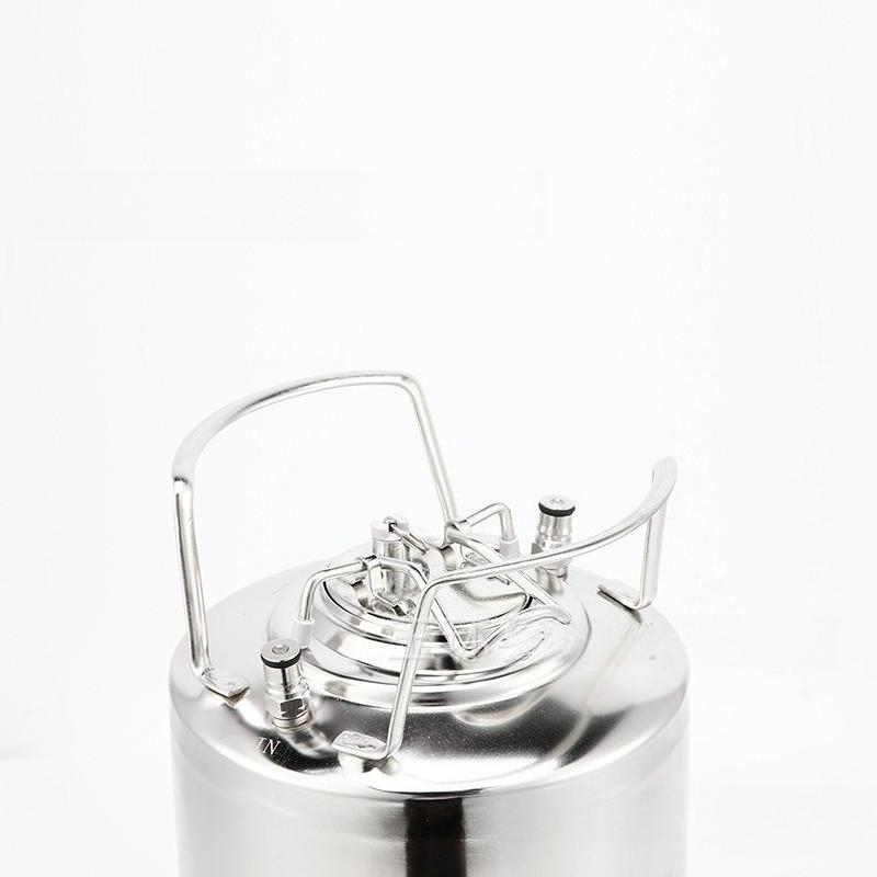 6L Large Capacity Stainless Steel Wine Bucket Portable Steel Ball Lock Keg Home Brewed Beer Barrel
