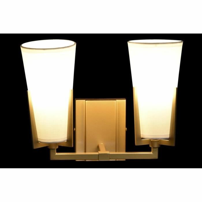 Applique murale - Verre blanc - Métal doré - 30 x 18 x 23 cm - Design contemporain