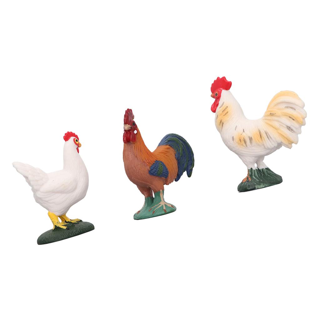 4 st Simulerade Gårdskycklingfigurer Set Tupp Höna Kycklingar Dekoration Gårdsdjursfigurer för