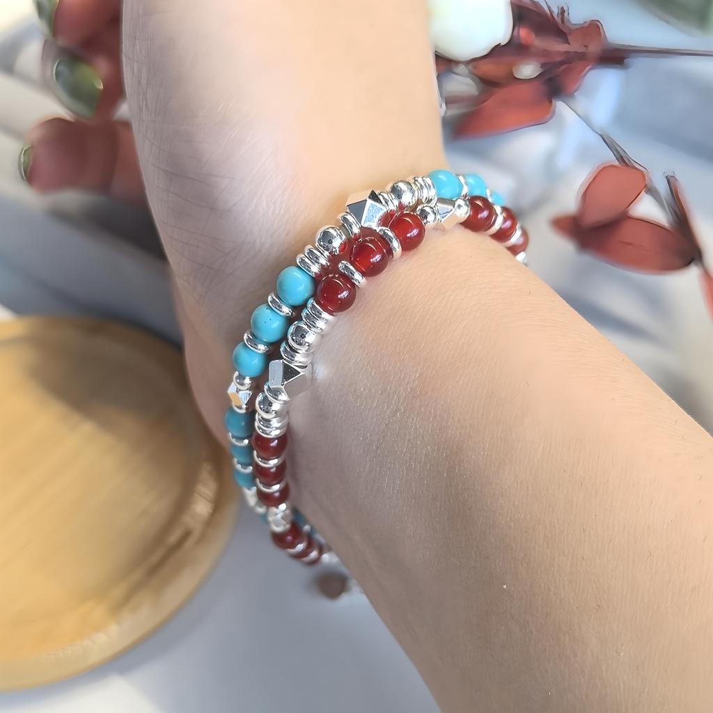 Original Polyhedral Beaded Bracelet Handmade Gift for Yourself Bring Good Mood Bracelet