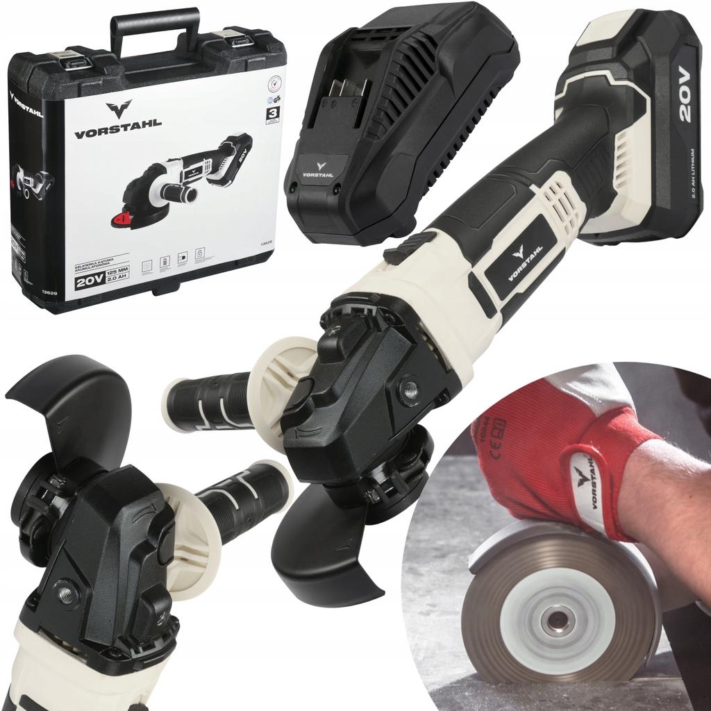 Cordless Angle Grinder 125mm Aku2Ah Vorstahl Case