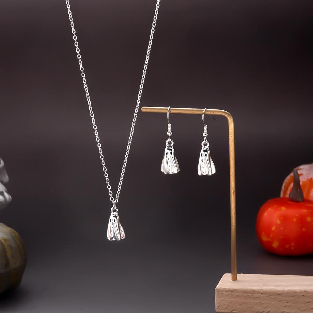 Cute Halloween Ghost Drop Earrings for Women Girls Asymmetric Metal Little Devil Earring Zircon Festival Party Accessories Gift